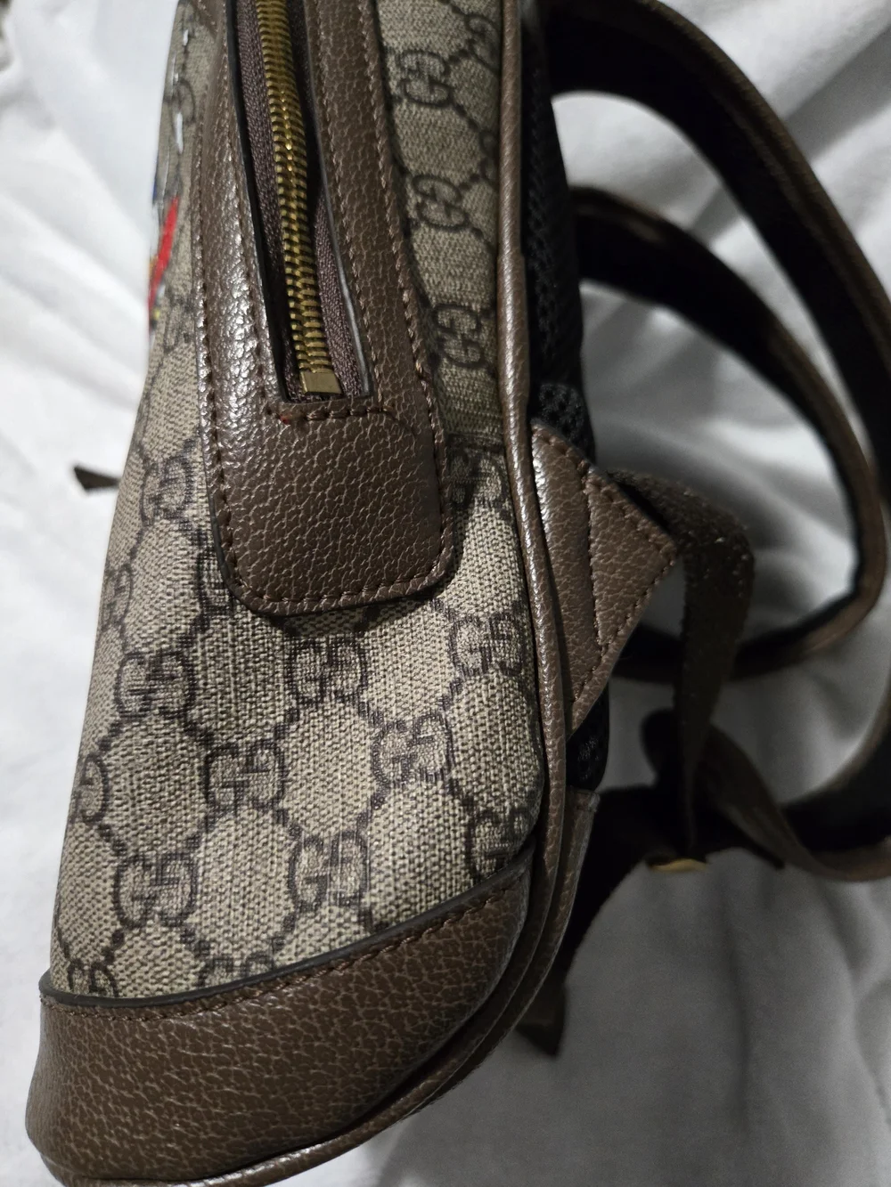 Gucci x Disney Donald Duck GG Canvas Backpack - Brown with Red & Blue Print